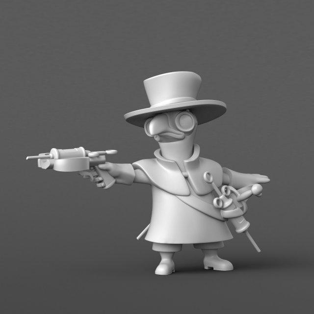 battle plague doctor figurine 3d print model 3D-printmodel .c4d .max .obj .3ds .fbx .stl .blend 
