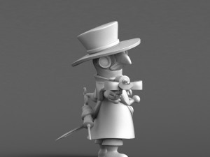 battle plague doctor figurine 3d print model 3D-printmodel