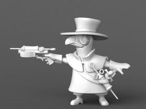 battle plague doctor figurine 3d print model 3D-printmodel