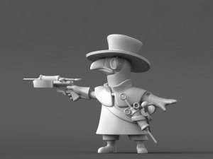 battle plague doctor figurine 3d print model 3D-printmodel