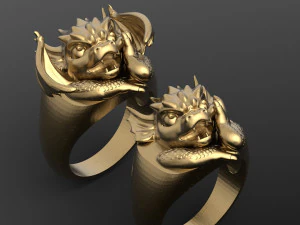 ring with a small dragon 3D Print Model