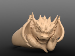 ring with a small dragon 3Dプリントモデル