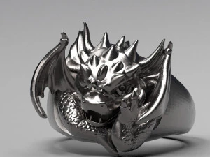 ring with a small dragon 3D Print Model