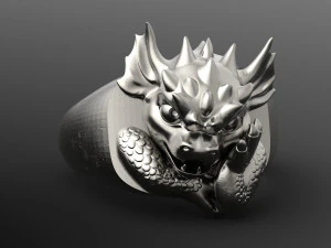 ring with a small dragon 3D Print Model