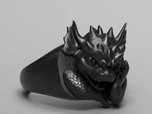 ring with a small dragon 3D Print Model