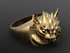 ring with a small dragon 3Dプリントモデル