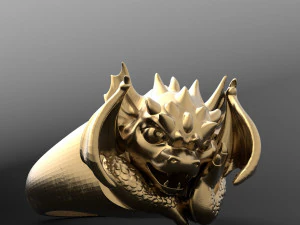 ring with a small dragon 3D Print Model