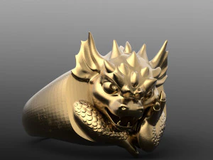 ring with a small dragon 3D Print Model