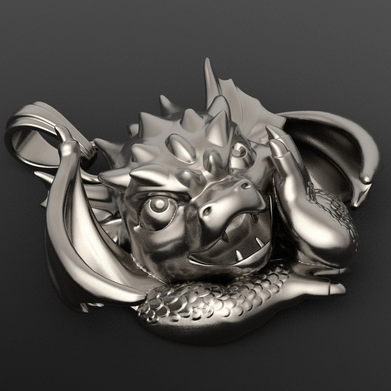 small winged dragon pendant 3D Print Model .c4d .max .obj .3ds .fbx .stl .blend