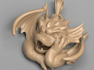small winged dragon pendant Modelo de Impressão 3D