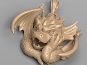 small winged dragon pendant 3D Print Model