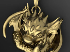 small winged dragon pendant 3D Print Model
