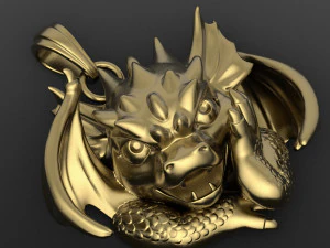 small winged dragon pendant 3D Print Model