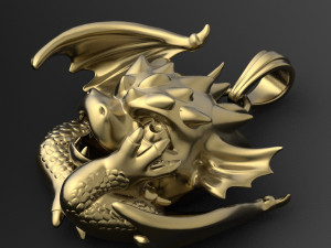 small winged dragon pendant Modelo de Impressão 3D