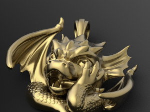 small winged dragon pendant Modelo de Impressão 3D