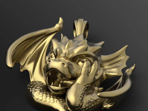 small winged dragon pendant 3D Print Model