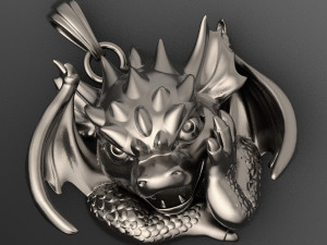 small winged dragon pendant Modelo de Impressão 3D