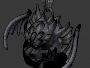 small winged dragon pendant Modelo de Impressão 3D