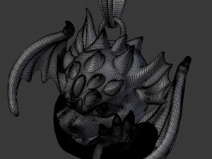 small winged dragon pendant 3D Print Model