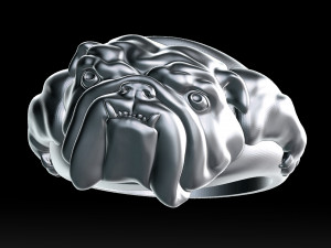 english bulldog ring stl for 3d printer 3Dプリントモデル
