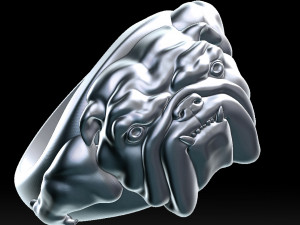 english bulldog ring stl for 3d printer 3Dプリントモデル