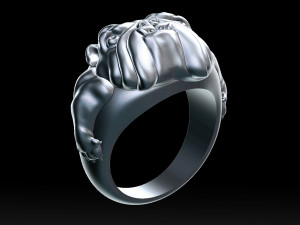 english bulldog ring stl for 3d printer 3Dプリントモデル
