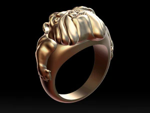 english bulldog ring stl for 3d printer 3D Print Model
