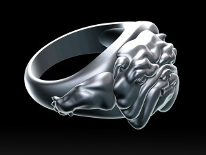 english bulldog ring stl for 3d printer 3Dプリントモデル