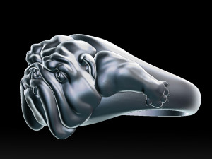 english bulldog ring stl for 3d printer 3Dプリントモデル