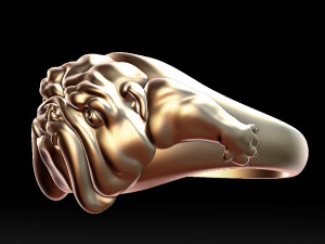 english bulldog ring stl for 3d printer 3Dプリントモデル