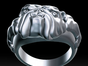 english bulldog ring stl for 3d printer 3Dプリントモデル