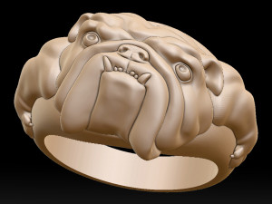 english bulldog ring stl for 3d printer 3Dプリントモデル