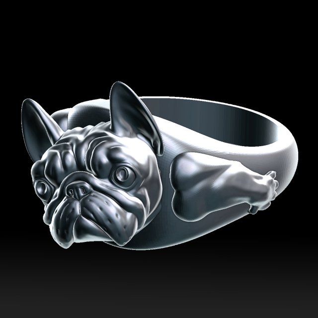 english bulldog ring stl for 3d printer 3D प्रिंट मॉडल .c4d .max .obj .3ds .fbx .stl .blend