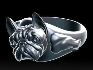 anel de bulldog ingl&ecirc;s stl para impressora 3d Modelo de Impressão 3D