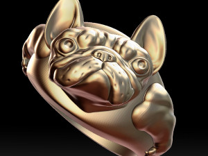 english bulldog ring stl for 3d printer 3D प्रिंट मॉडल