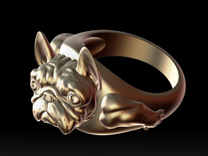 english bulldog ring stl for 3d printer 3D प्रिंट मॉडल