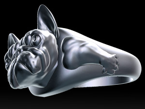 english bulldog ring stl for 3d printer 3D प्रिंट मॉडल