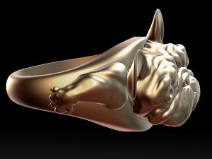 english bulldog ring stl for 3d printer 3D प्रिंट मॉडल