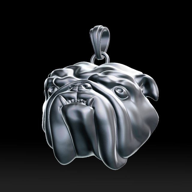 english bulldog pendant for 3d printer Model Cetak 3D .c4d .max .obj .3ds .fbx .stl .blend 