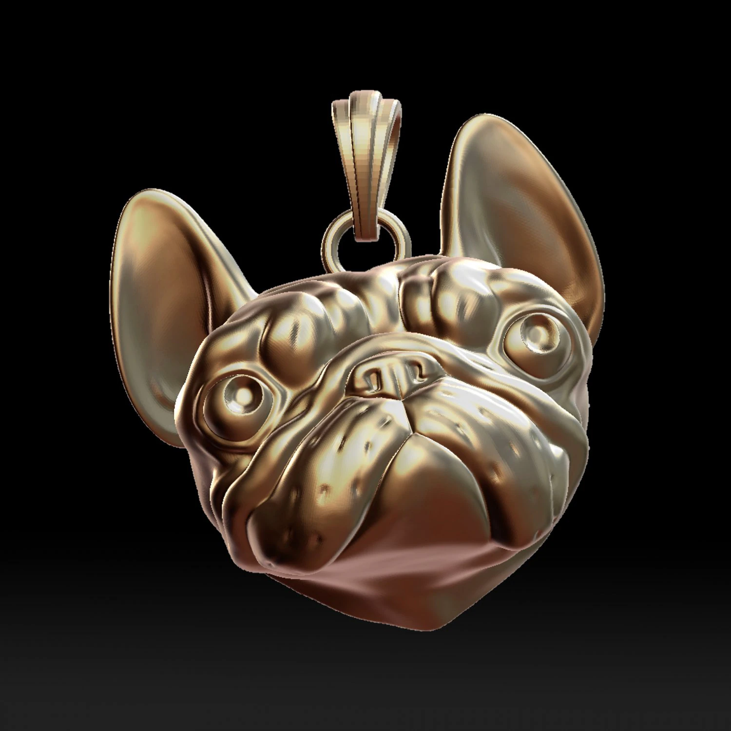 кулон французький бульдог для 3d принтера 3D Принт Модель .c4d .max .obj .3ds .fbx .stl .blend 