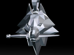 geometric wolf head with knife pendant 3d print model 3D-printmodel