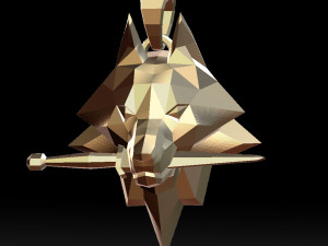 geometric wolf head with knife pendant 3d print model 3D-printmodel