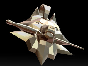 geometric wolf head with knife pendant 3d print model 3D-printmodel