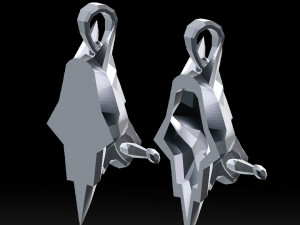 geometric wolf head with knife pendant 3d print model 3D-printmodel