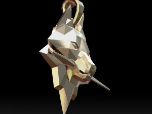 geometric wolf head with knife pendant 3d print model 3D-printmodel