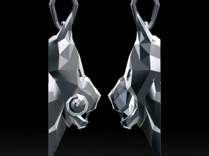 grinning wolf head with knife pendant 3d print model 3D Print Model