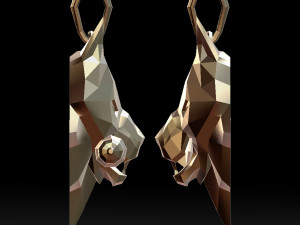 grinning wolf head with knife pendant 3d print model Modelo de impresión 3D