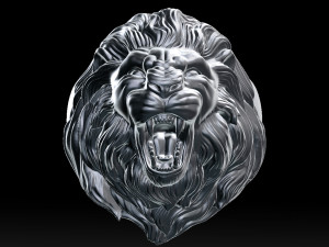 lion roaring head ring 3d print model 3D प्रिंट मॉडल
