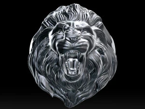 lion roaring head ring 3d print model 3D Print Model