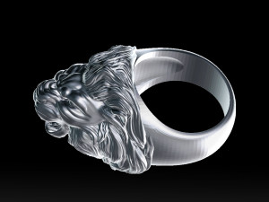 lion roaring head ring 3d print model 3D प्रिंट मॉडल